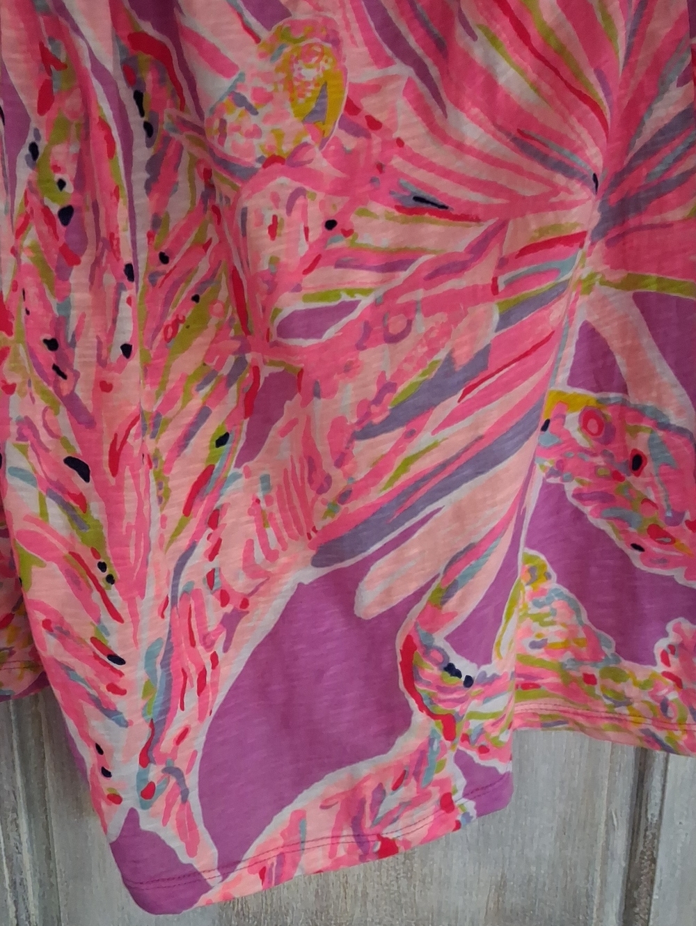 Lilly Pulitzer Pink & Purple Abstract Floral Off-Shoulder Top - Picture 2 of 4